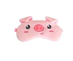 dressfan Nette Karikatur Augenmaske Tieraugenmaske Damen Kinder Mädchen Eyeshade Rosa Schwein Augenmaske für Schlaf Reise Seide Plüsch Schlafmaske Schlafmasken