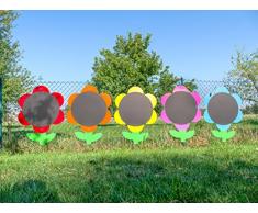 tts - Kreide-Tafel Blumen Indoor/Outdoor, Ø ca. 59 cm, 5er Set - Kinder-Maltafel Schreibtafel Kindertafel Kindergarten Malwand