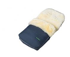 Fellhof Lammfell-Fußsack Garmisch, OEKO-TEX® Standard 100 zertifiziert, 45x97 cm, wind- und wasserdicht, Rückenteil abzipbar, waschbar bis 30° C (marine)