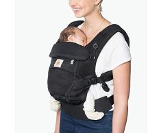 Ergobaby Babytrage für Neugeborene ab Geburt, 3in1 Adapt Cool Air Mesh Babybauchtrage Rückentrage, Onyx Black