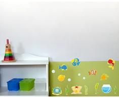 17-teiliges Süße Aquarium Fische Wandtattoo Set Kinderzimmer Babyzimmer in 3 Größen (2x16x26cm mehrfarbig)