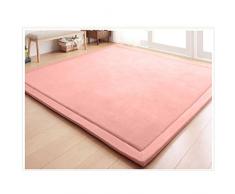 Loartee korallenrote Samtmatte, Teppich, als Krabbeldecke fürs Kind, Yogamatte und Übungsauflage geeignet