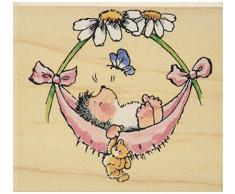 Penny Black Gummistempel mit schwarzem Penny-Motiv, 7,6 x 8,3 cm, Babyhängematte von Penny Black