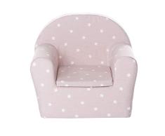 Kindersessel rosa mit Sternmuster - weicher Schaumstoff Babysessel für Mädchen und Jungen - Kindersofa mit abnehmbarem Bezug aus Baumwolle - 51 x 36 x 46 cm