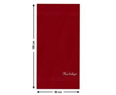 Handtuch mit Namen Kuscheltiger bestickt, 50x100 cm, rot, extra flauschige 550 g/qm Baumwolle (100%), Badetuch mit Namen besticken, Duschtuch mit Bestickung