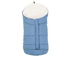 Fusssack für Kinderwagen Babyschale Buggy Tragewanne Baby Schlafsack Winter Fußsack mit 3 Reißverschluss Weicher Winterfußsack für Baby von 0-6 Monate (Blau-Sterne)