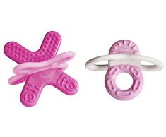 MAM Bite & Relax Set, extra leichte rosa Beißringe für Babys, schmerzlindernde Baby Zahnungshilfe für Vorder- und Backenzähne, ab 2+Monaten