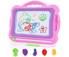 SGILE Magnetische Maltafel Zaubertafeln, 40*34 cm Bunt Löschbar Magnettafel Zaubermaltafel Zeichenbrett für Kleinkinder Jungen Mädchen, Gekritzel Reißbrett Kindergeschenk für 3 4 5 Jahre alt Rosa