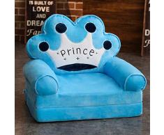WAYERTY Kindersessel, Kindersofa Cartoon Mädchen und Jungen Geburtstagsgeschenk Spielzeug Faul Polstermöbel Cute Baby Kleines Sofa Sitz Mini-Sessel Waschbar-Blau 50x40x45cm(20x16x18inch)