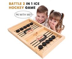HOWADE Schnelles Sling-Puck-Spiel, Katapult-Schachpuffer 2 in 1 Slingshot-Tisch Eishockey-Gewinner Brettspiel-Spielspielzeug für Eltern-Kind