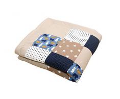 ULLENBOOM ® Baby Krabbeldecke Sand Bär (100x100 cm Baby Kuscheldecke, ideal als Laufgittereinlage, Spieldecke, Motiv: Punkte, Sterne, Patchwork)