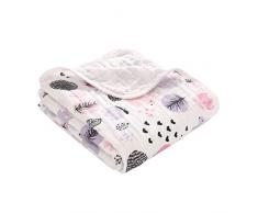 Miracle Baby Musselin Babydecke, Superweich Baumwolle Kuscheldecke, Zwei Lagen Decke Pucktüche für Kinder et Baby Kinderwagen und Babyschale 150x110 cm (Kaninchen)
