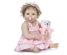 MJYK Soft Touch Nurturing Dolls Wiedergeborene Interaktive Funktionspuppe, 57 cm / 22,4Lebensechte Neugeborene Realistische Babypuppe Mädchen Jungen Spielzeug