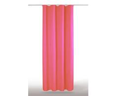 Dekoschal Gardine blickdicht Universalband Kräuselband Microsatin, Auswahl: pink - rosa 140 cm 175 cm