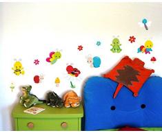 15-teiliges Baby Käfer Wandtattoo Set Kinderzimmer Babyzimmer Schmetterling in 3 Größen (2x27x43cm mehrfarbig)