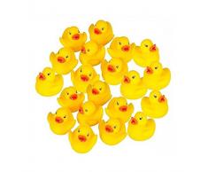Milopon 60x Gummiente Quietsche Ente gelb Quietscheente Badeente Bade Ente Enten Badeenten Gummienten für Baby Dusche Spielzeug 3.8*4*3.5cm