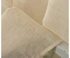 WOLTU® VH5861sd, Gardinen transparent mit Ösen Leinen Optik, Ösenschal Vorhang Stores Voile Fensterschal Dekoschal für Wohnzimmer Kinderzimmer Schlafzimmer, 140x245 cm, Sand, (1 Stück)