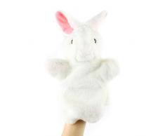 Andux Zone Schöne Plüsch Handpuppe Stofftier Spielzeug (SO-05 Weißes Kaninchen)