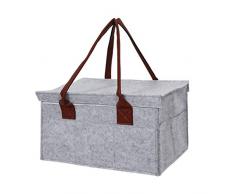 Noblik Auto Caddy Organizer, Baby Windel Caddy, Windel Organizer Grauer Korb Kinderwagen Organisator Windel Lager Platz Für Auto Kassetten Und Zuhause (Grau)