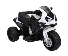 HOMCOM Elektro Kindermotorrad Kinderfahrzeug Elektro-Dreirad mit Akku Rot PP + Stahl Schwarz 66 x 37 x 44 cm