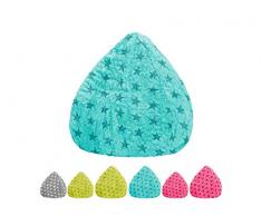 lifestyle4living Sitzsack für Kinder und Jugendliche, Türkis mit Sternen, Plüsch Bezug | Pflegeleichter und bequemer Beanbag Fluffy L Liegesack 120l