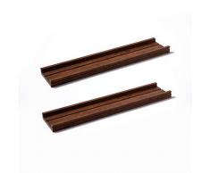 Muzilife Wandregal 2er Set 55x12cm bis 10kg Vintage Holz Hängeregal Braun Schweberagal für Bilderrahmen, Bücher, Küche, Bade-, Kinderzimmer