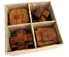 4 Knobelspiele im Set - Spielesammlung 3D Puzzle - Denkspiele - Knobelspiele - Geduldspiele - Logikspiele in Einer dekorativen Geschenkbox