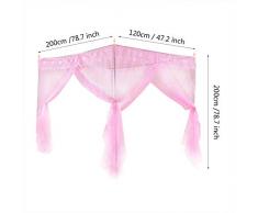 Wifehelper Luxury Princess 3 Seitenöffnungen Pfosten Bett Vorhang Baldachin Netting Moskitonetz Bettwäsche (S)