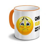 Tasse mit Namen Kuscheltiger - Motiv Ohne Kuscheltiger ist alles Blöd! - Namenstasse, Kaffeebecher, Mug, Becher, Kaffeetasse - Farbe Orange