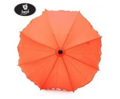 Best For Kids Universal Kinderwagenschirm NEUSTE TECHNIK Höchster UV Schutz Standard 801 - Sonnenschirm und Regenschirm für Kinderwagen, biegsam und einklappbar, viele Farben zur Auswahl (Orange)