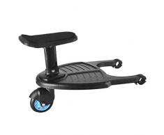Buggy Board Buggyboard mit Sitz,Kinderwagen Board,Sitz Abnehmbar und Zusammenbauen,Kinder Sicherheit Komfort Trittbrett bis zu 25 kg (Blue)
