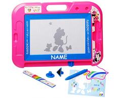 alles-meine.de GmbH Zaubertafel / magische Maltafel - Disney - Minnie Mouse - incl. Name - mit 2 Stempel - Zeichentafel Lerntafel - Magnet Tafel - Kinder / wisch & Weg - Zauberma..