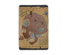 ELIENONO Soft Fluffy Flanell Fleece Decken,Schädel-Insel-Piraten-Schatz-Karten-Vektor,Warme Decke für Schlafsofa Couch Leichtes Reisen Camping,127 * 102cm