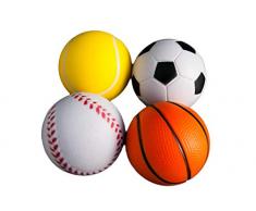 envami | 4Stk | Stressball im Mini Sportball Design | 6,35cm | Antistressbälle Stressbälle in Mehreren Härtegraden Stress Balls auch als Mitgebsel fürs Büro oder Kindergeburtstag