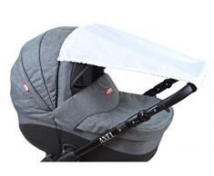 BABYLUX Sonnenschutz UV Rollo Schütz SONNENSEGEL Sonnendach für Kinderwagen Buggy (Weiß)