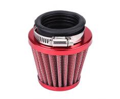 Eurobuy 44 Mm / 1. 73 Motorrad Luftfilter Runder Konischer Clamp-On Pod Ansaugfilter Reiniger für Gy6 150Cc ATV Quad 4 Wheeler Go Kart Buggy Scooter Moped (Rot)