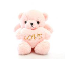 weiqiang Teddybär Umarmung Bär Panda Bär Puppe Puppe Plüschtier Trompete senden Freundin Geburtstagsgeschenk Mädchen 23 cm rosa