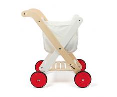Kledio Kinder Einkaufswagen aus Holz FSC 100%, passt perfekt zum Kaufladen, das Holzspielzeug bietet Spielspaß für Kinder ab 3 Jahren