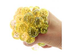 MIK Funshopping Antistress-Ball Quetschball Knetball Knautschball im Netz, für Büro oder Kindergeburtstag (XL Gold-Glitter)