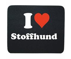 Gaming Mauspad I Love Stoffhund in Schwarz, eine tolle Geschenkidee die von Herzen kommt| Rutschfestes Mousepad | Geschenktipp: Weihnachten Jahrestag Geburtstag Lieblingsmensch