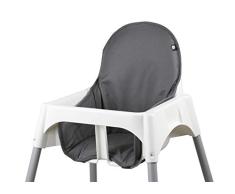 Tinydo® Hochstuhl-Sitzkissen optimal für IKEA Antilop und ähnliche Treppenhochstühle mit Memory-Schaum-Dämpfung Sitzverkleinerer-Auflage für Babystühle rutschfest pflegeleicht (dunkelgrau)