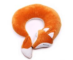 Kissen Reisekissen Karikatur Tier Kinder Fuchs Nackenkissen Nackenhörnchen Flugzeug Leicht Erwachsener U-Förmiges Kissen Flugzeuge Auto Zug (Braun)