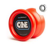 YoyoFactory ONE Yo-Yo - ROT (Vom Anfänger Zum Profi, Moderne Leistung YoYo, Metall Kugellager, Schnur und Anleitung Enthalten)