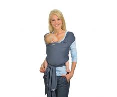 HOPPEDIZ elastisches Tragetuch für Früh- und Neugeborene, inkl. Trageanleitung, 4,60m x 0,50m, Anthrazit