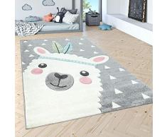 Paco Home Kinderteppich Kinderzimmer Moderne Pastell Farben, Niedliche Motive, 3D Effekt, Grösse:80x150 cm, Farbe:Grau