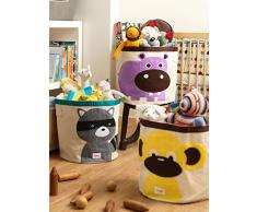 3 Sprouts Aufbewahrungsbox Waschbär in grau