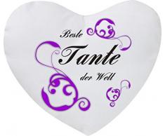 Kopfkissen Dekokissen mit Füllung Beste Tante der Welt Herzform