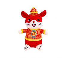 Toyvian Süßes Plüschtier Maus Dekokissen Plüschtier Wassermelone Sternzeichen Tier Puppe für Baby Kinder Geburtstag 2020 Neujahr Geschenk 28Cm