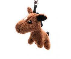 Onwomania Plüsch / Kuschel / Stoff Tier Schlüsselanhänger Pferd braun stehend 17 cm