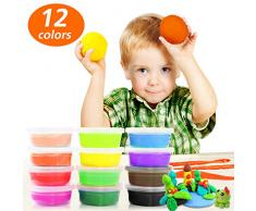 Samione Knete Kinder, Springknete / Hüpfknete für Kinder / Knete Bunt Set, Kinderspielzeug Kinderknete, Schönes Mitgebsel zum Geburtstag - 12 Farben